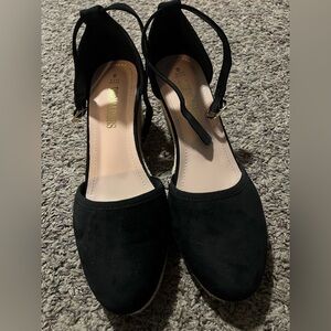 Dream Pairs Black Wedge Sandals, Size 8